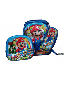 MOCHILA SET X3 SUPER MARIO...