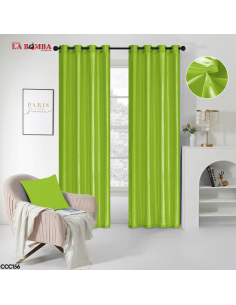 CORTINA SOLIDA VERDE BRILL...