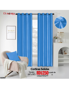 CORTINA SOLIDA AZUL 60*90...