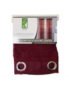 CORTINA LINO ROJO OSCURO
