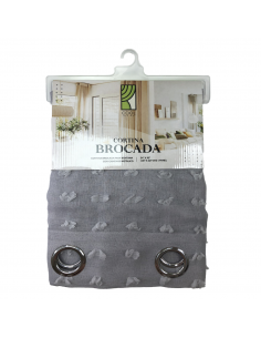 CORTINA BROCADA GRIS 54*90...